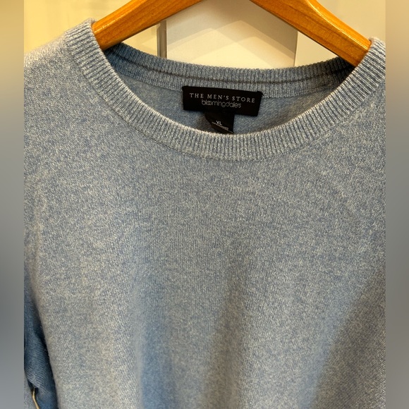 Bloomingdale’s 100% Cashmere Crewneck Sweater in Sky Blue Size XL - Picture 4 of 5